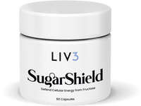 LIV3 SugarShield liposomal luteolin supplement bottle – 60 capsules